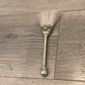 Vtg Brass Desk Brush Gold White Pearl Farmhouse Boss Gift Assistant Regency